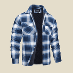 Kurtka Koszulowa Męska | Pikowana Podszewka i Kołnierz z Guzikami - Arkadya Outlet - Jackets