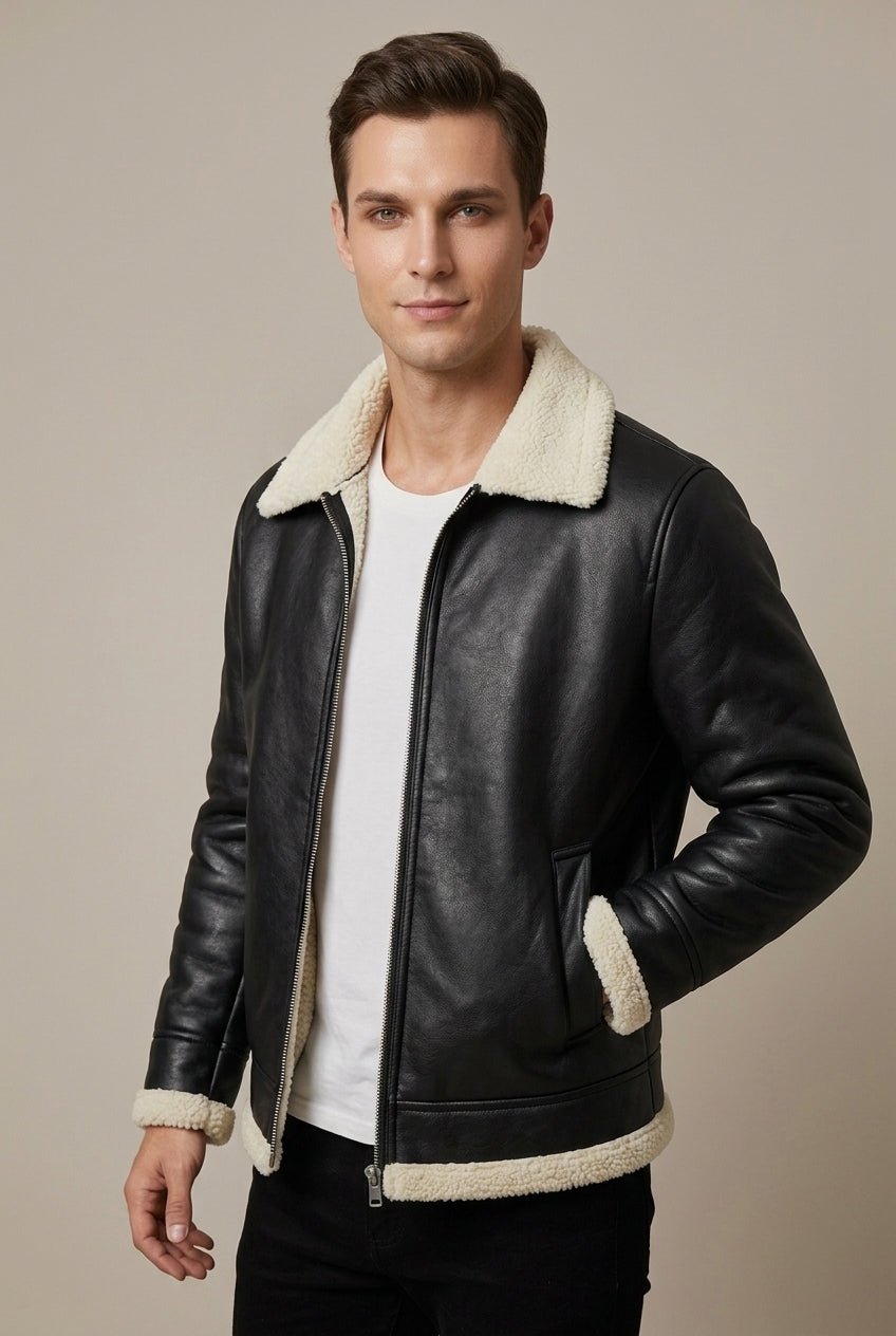 Kurtka Męska Aviator | Regularny krój z regulowanym paskiem - Arkadya Outlet - Jackets