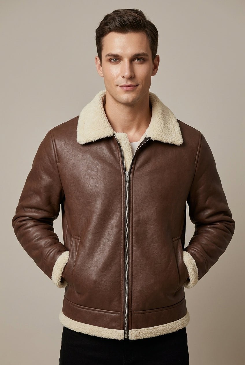 Kurtka Męska Aviator | Regularny krój z regulowanym paskiem - Arkadya Outlet - Jackets