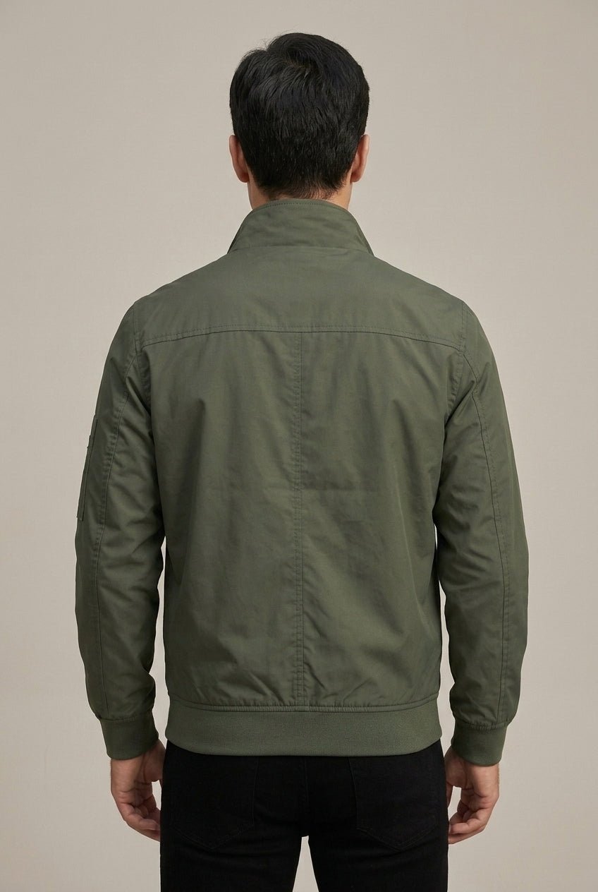 Kurtka Męska Bomber | Zamek, Stójka i Kieszenie z Klapką - Arkadya Outlet - Jackets