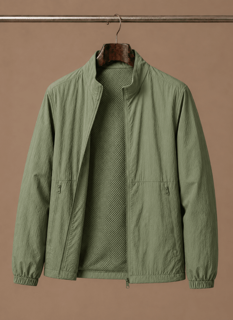 Kurtka Męska Bomberka | Regularny krój z zamkiem i siatkową podszewką - Arkadya Outlet - Jackets