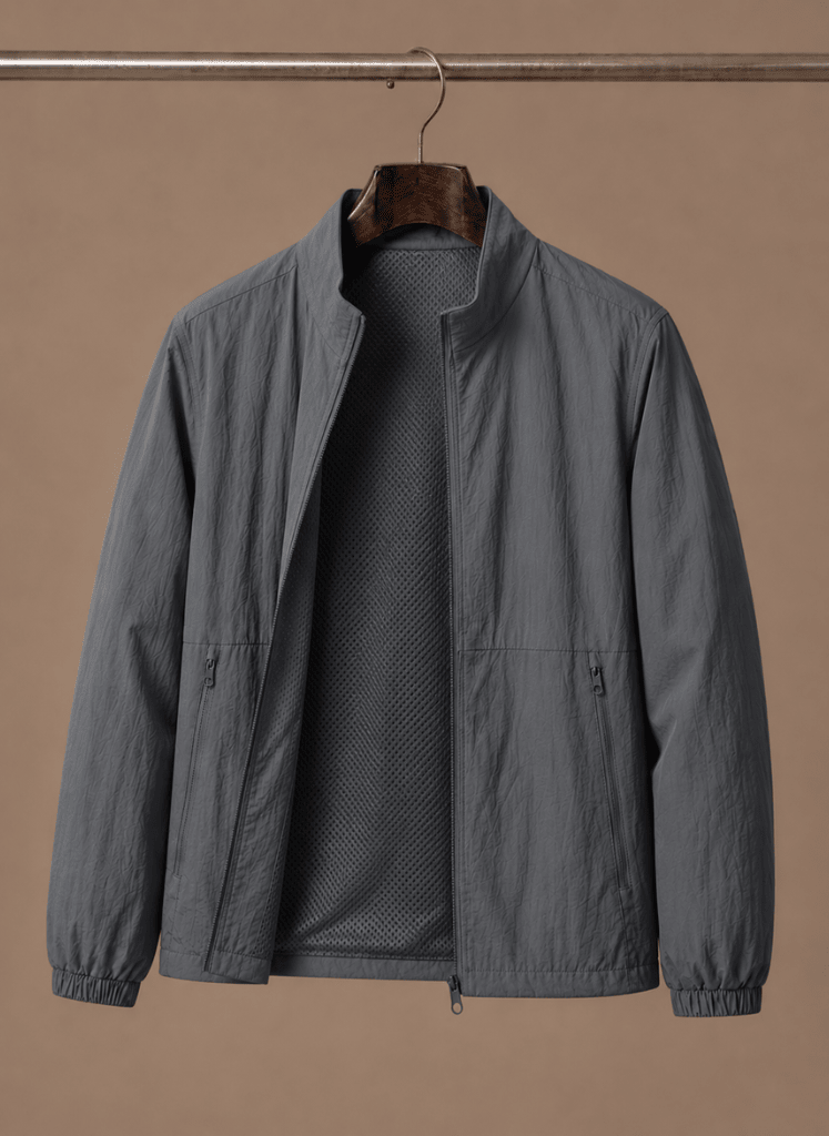 Kurtka Męska Bomberka | Regularny krój z zamkiem i siatkową podszewką - Arkadya Outlet - Jackets