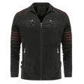 Kurtka męska dopasowany krój stójka kieszenie na zamek paski - Arkadya Outlet - Men Jacket