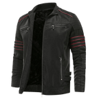 Kurtka męska dopasowany krój stójka kieszenie na zamek paski - Arkadya Outlet - Men Jacket