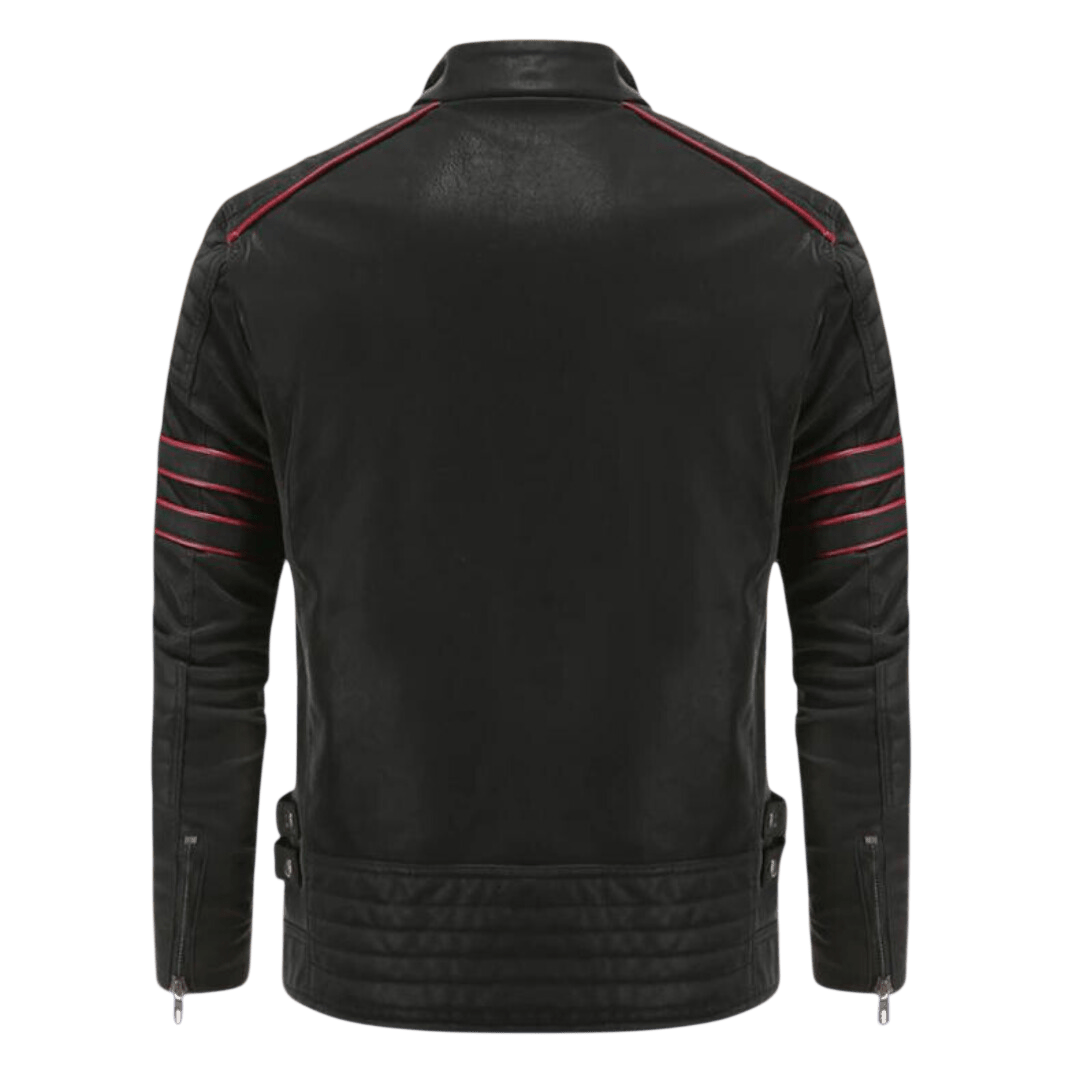Kurtka męska dopasowany krój stójka kieszenie na zamek paski - Arkadya Outlet - Men Jacket
