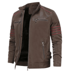 Kurtka męska dopasowany krój stójka kieszenie na zamek paski - Arkadya Outlet - Men Jacket