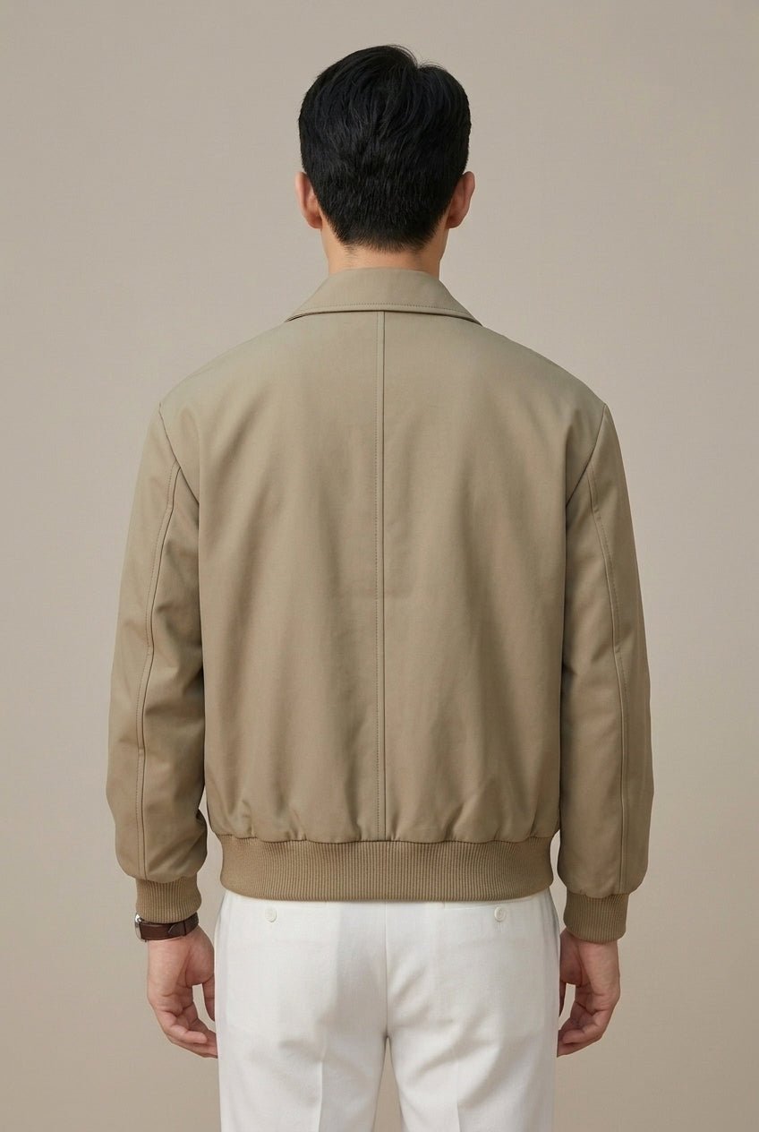 Kurtka Męska | Dopasowany krój z zamkiem błyskawicznym i kołnierzem - Arkadya Outlet - Jackets
