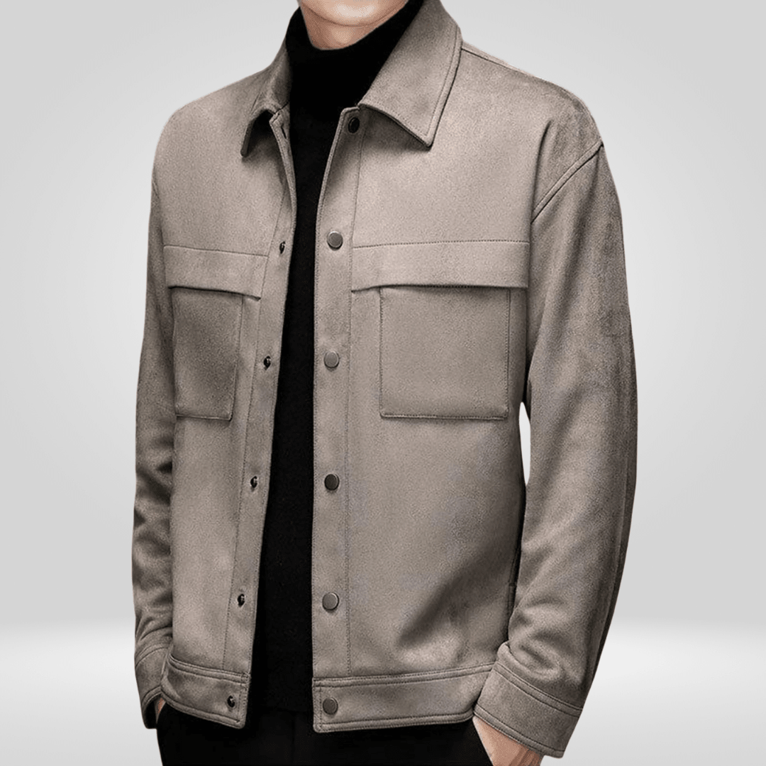 Kurtka Męska | Dopasowany Krój z Zatrzaskami i Kieszeniami - Arkadya Outlet - Jackets