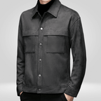 Kurtka Męska | Dopasowany Krój z Zatrzaskami i Kieszeniami - Arkadya Outlet - Jackets