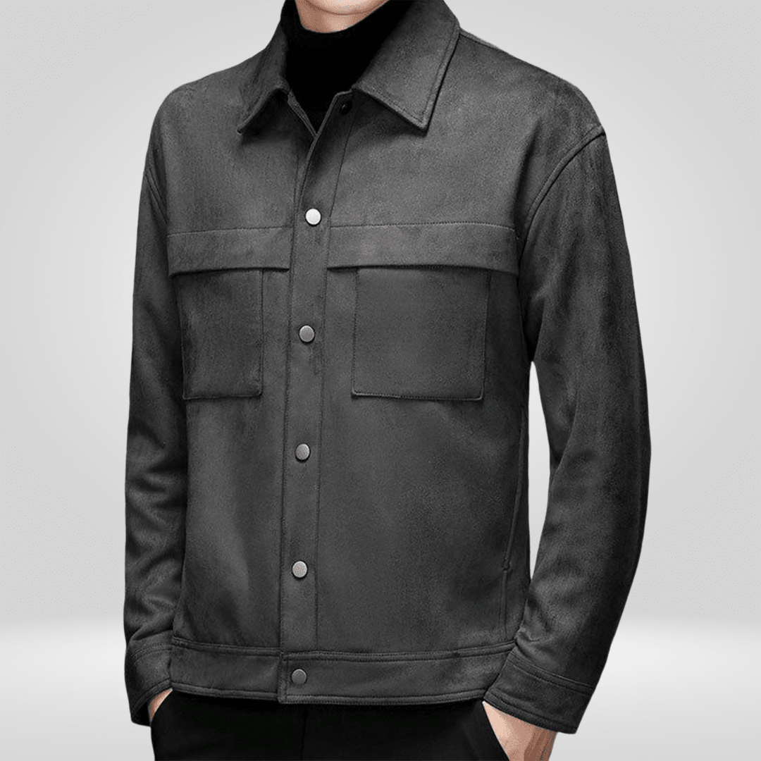 Kurtka Męska | Dopasowany Krój z Zatrzaskami i Kieszeniami - Arkadya Outlet - Jackets