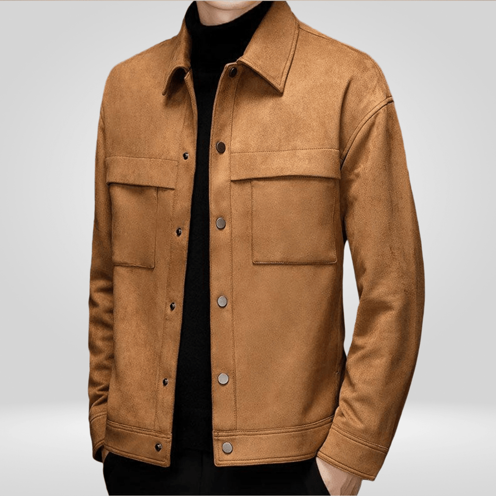 Kurtka Męska | Dopasowany Krój z Zatrzaskami i Kieszeniami - Arkadya Outlet - Jackets