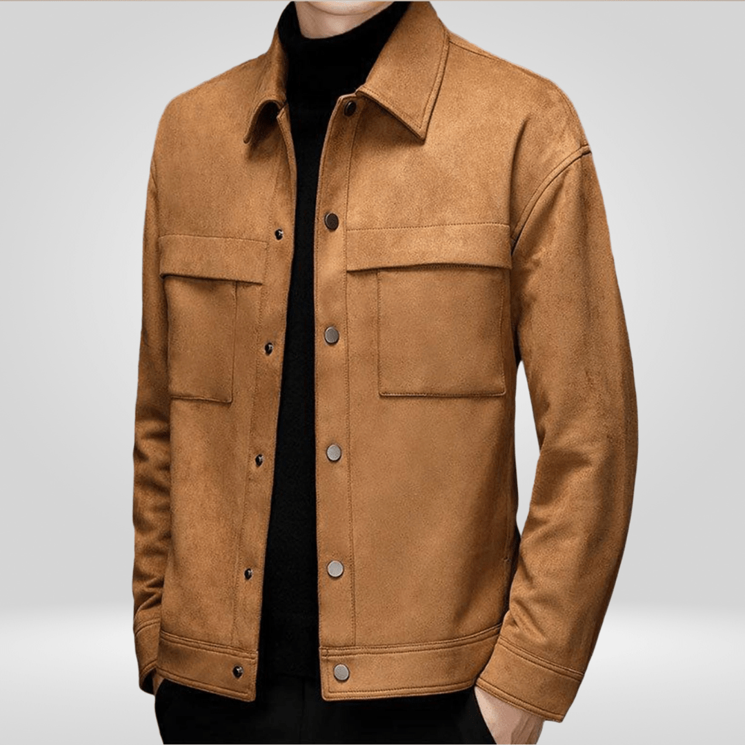 Kurtka Męska | Dopasowany Krój z Zatrzaskami i Kieszeniami - Arkadya Outlet - Jackets
