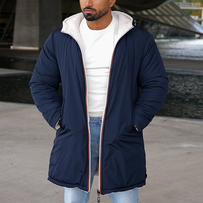 Kurtka Męska Dwustronna | Wiatrówka z Kapturem na Każdą Stronę - Arkadya Outlet - Jackets