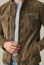 Kurtka Męska | Krój dopasowany ze stójką i guzikami z przodu - Arkadya Outlet - Jackets