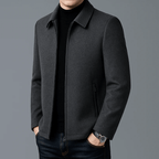 Kurtka Męska | Krój slim z zamkiem i kołnierzem rozłożonym - Arkadya Outlet - Jackets