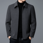 Kurtka Męska | Krój slim z zamkiem i kołnierzem rozłożonym - Arkadya Outlet - Jackets