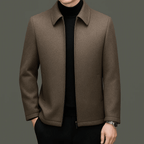 Kurtka Męska | Krój slim z zamkiem i kołnierzem rozłożonym - Arkadya Outlet - Jackets