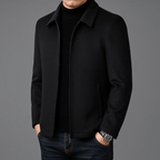 Kurtka Męska | Krój slim z zamkiem i kołnierzem rozłożonym - Arkadya Outlet - Jackets