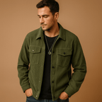 Kurtka Męska | Luźny Krój z Pełnym Zamkiem na Całej Długości - Arkadya Outlet - Jackets