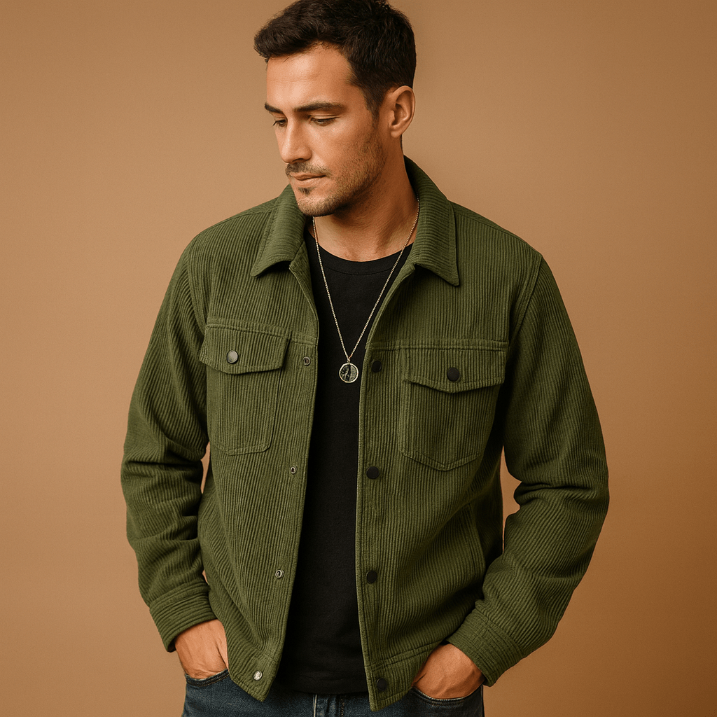 Kurtka Męska | Luźny Krój z Pełnym Zamkiem na Całej Długości - Arkadya Outlet - Jackets