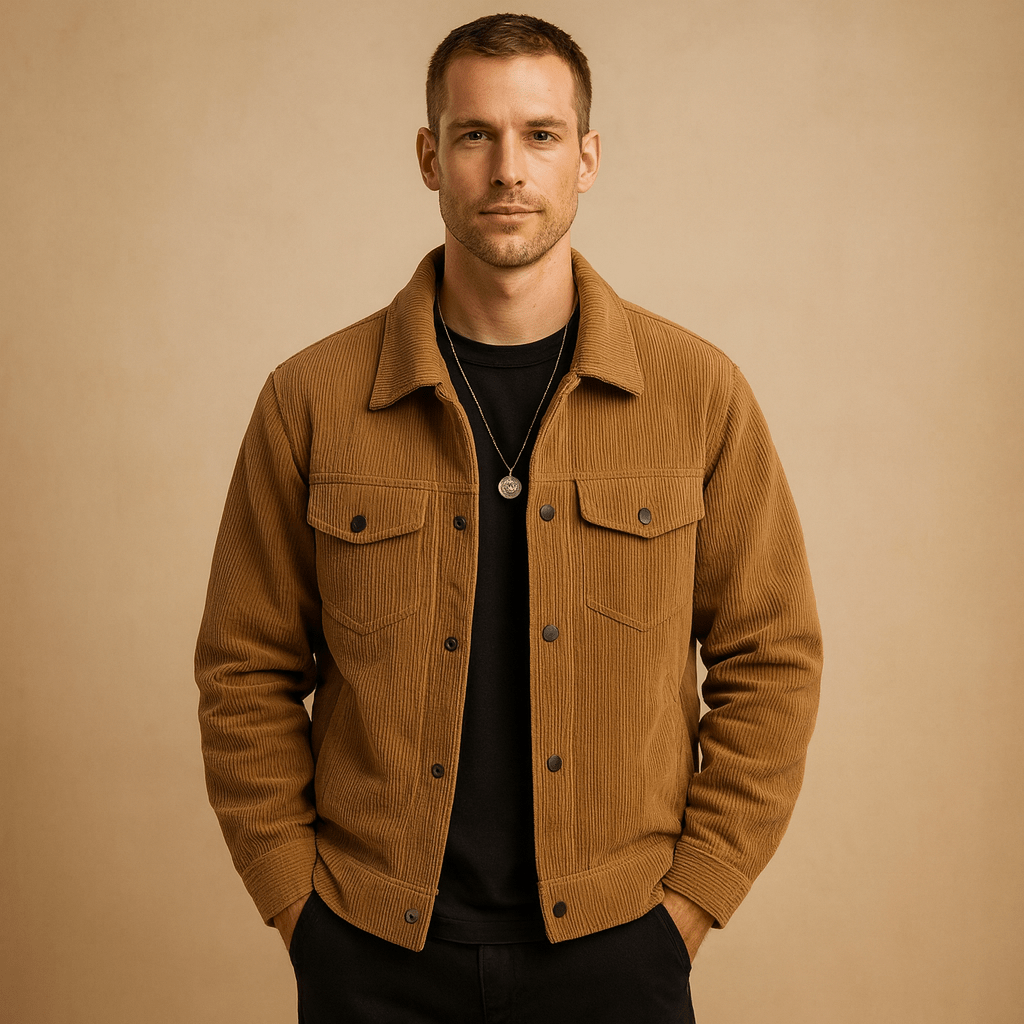 Kurtka Męska | Luźny Krój z Pełnym Zamkiem na Całej Długości - Arkadya Outlet - Jackets