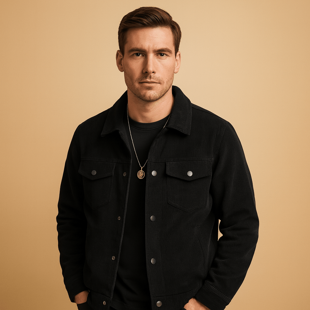 Kurtka Męska | Luźny Krój z Pełnym Zamkiem na Całej Długości - Arkadya Outlet - Jackets