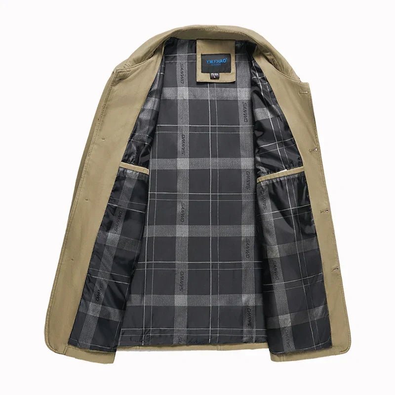 Kurtka Męska | Luźny Krój z Zapięciem na Guziki na Wiosnę - Arkadya Outlet - Jackets