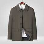 Kurtka Męska | Luźny Krój z Zapięciem na Guziki na Wiosnę - Arkadya Outlet - Jackets