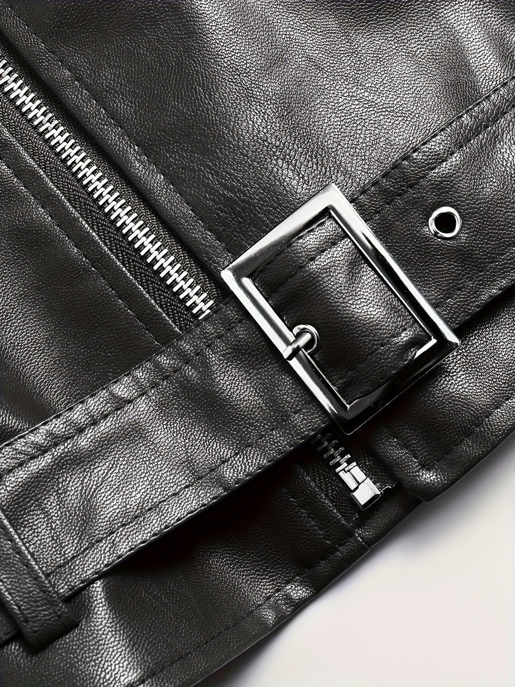 Kurtka Męska Motocyklowa | Asymetryczny zamek i pasek w talii - Arkadya Outlet - Jackets