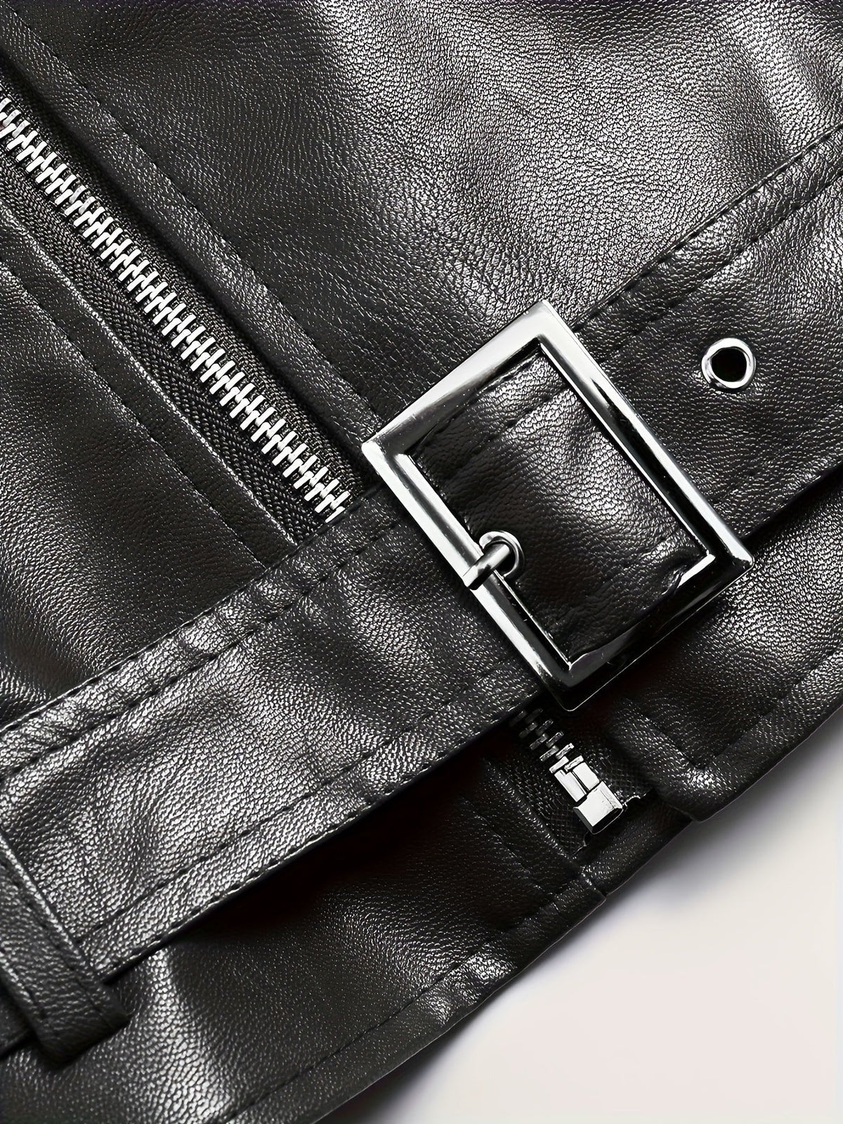 Kurtka Męska Motocyklowa | Asymetryczny zamek i pasek w talii - Arkadya Outlet - Jackets