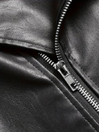 Kurtka Męska Motocyklowa | Asymetryczny zamek i pasek w talii - Arkadya Outlet - Jackets