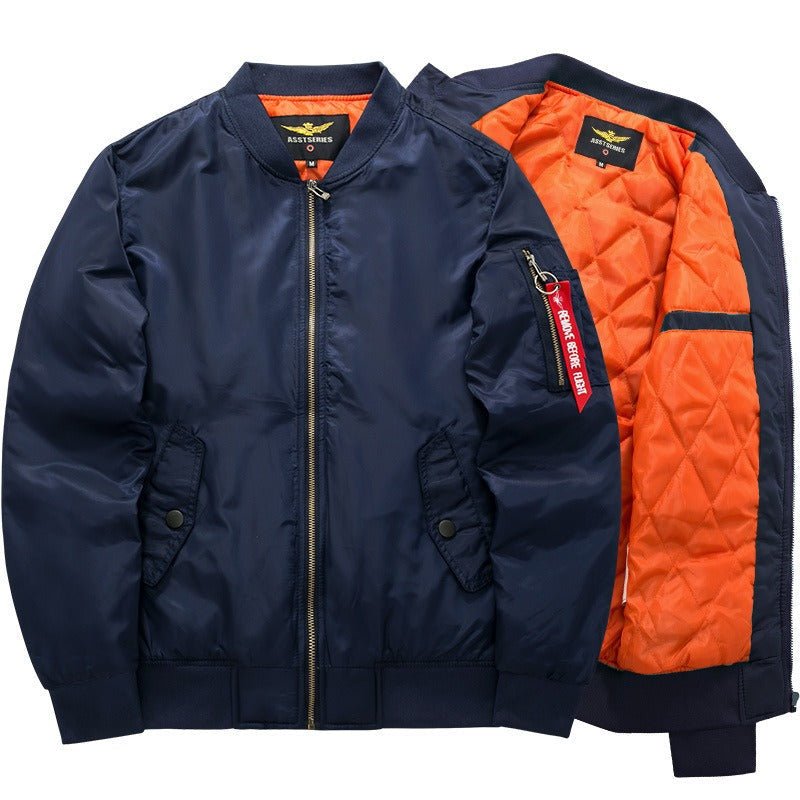 Kurtka Męska na Zamek | Prosty Krój z Kołnierzem Stójką - Arkadya Outlet - Jackets