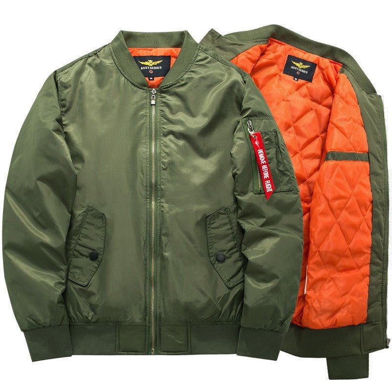 Kurtka Męska na Zamek | Prosty Krój z Kołnierzem Stójką - Arkadya Outlet - Jackets
