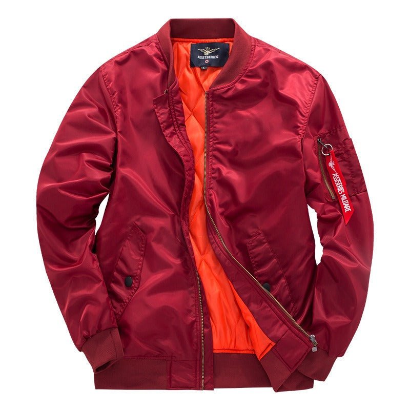 Kurtka Męska na Zamek | Prosty Krój z Kołnierzem Stójką - Arkadya Outlet - Jackets