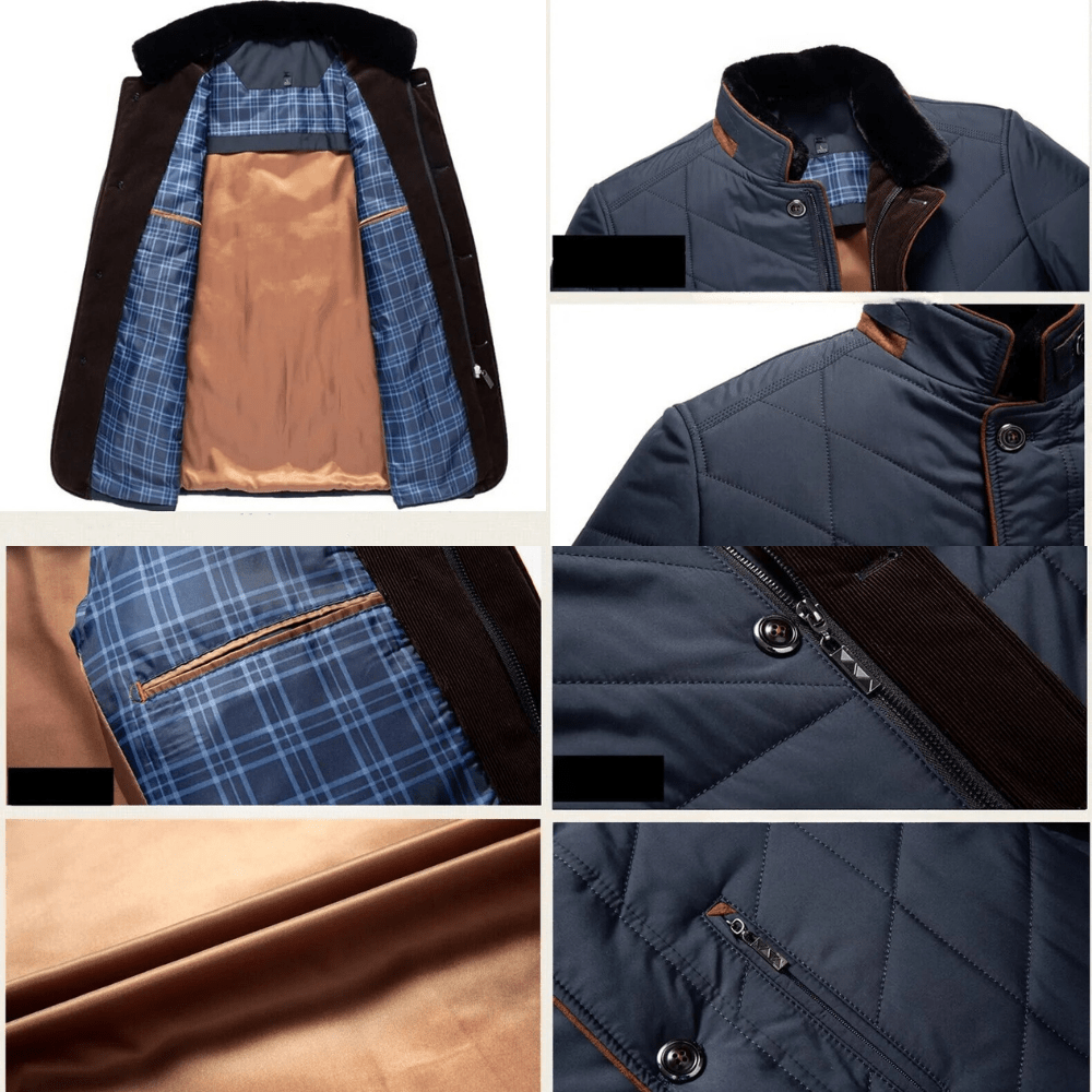 Kurtka Męska | Ocieplana z Kołnierzem Stójką na Zimę - Arkadya Outlet - Jackets