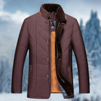 Kurtka Męska | Ocieplana z Kołnierzem Stójką na Zimę - Arkadya Outlet - Jackets