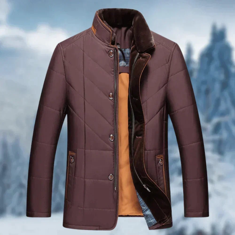 Kurtka Męska | Ocieplana z Kołnierzem Stójką na Zimę - Arkadya Outlet - Jackets