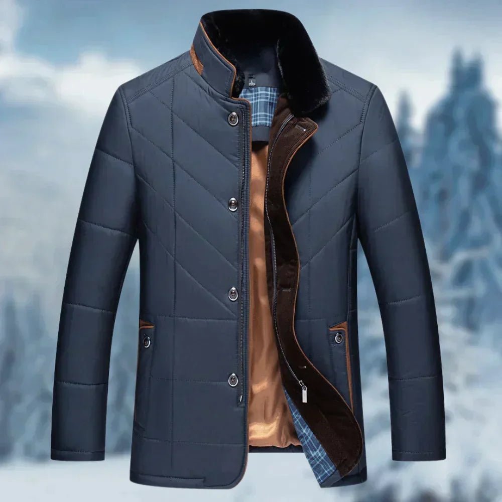 Kurtka Męska | Ocieplana z Kołnierzem Stójką na Zimę - Arkadya Outlet - Jackets