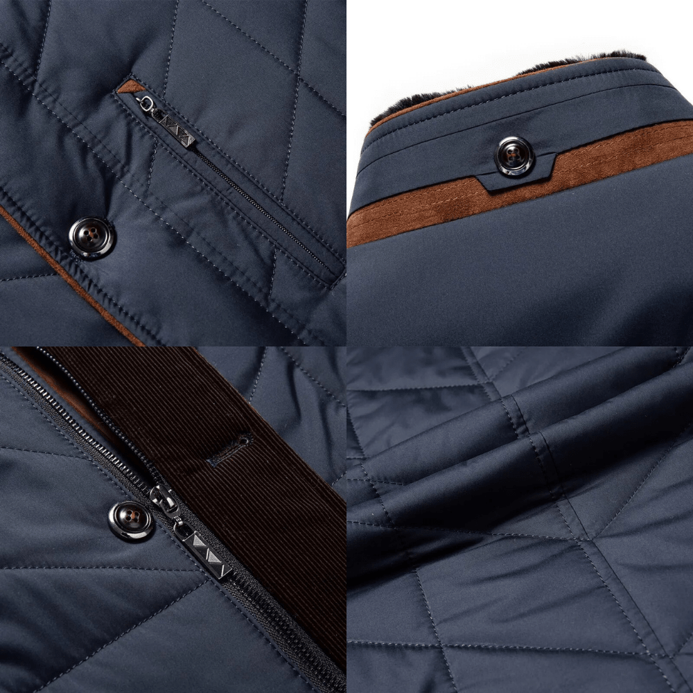 Kurtka Męska | Ocieplana z Kołnierzem Stójką na Zimę - Arkadya Outlet - Jackets