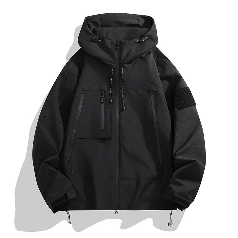 Kurtka Męska | Oversizowy krój z kapturem i zamkiem błyskawicznym - Arkadya Outlet - Jackets