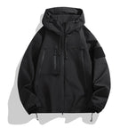 Kurtka Męska | Oversizowy krój z kapturem i zamkiem błyskawicznym - Arkadya Outlet - Jackets