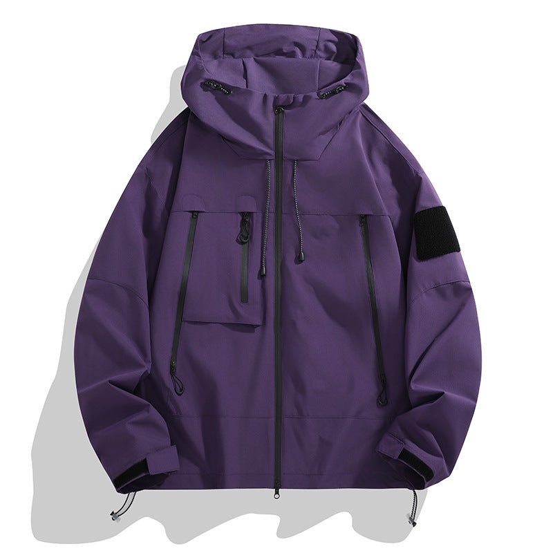 Kurtka Męska | Oversizowy krój z kapturem i zamkiem błyskawicznym - Arkadya Outlet - Jackets