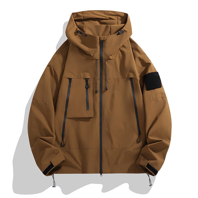 Kurtka Męska | Oversizowy krój z kapturem i zamkiem błyskawicznym - Arkadya Outlet - Jackets