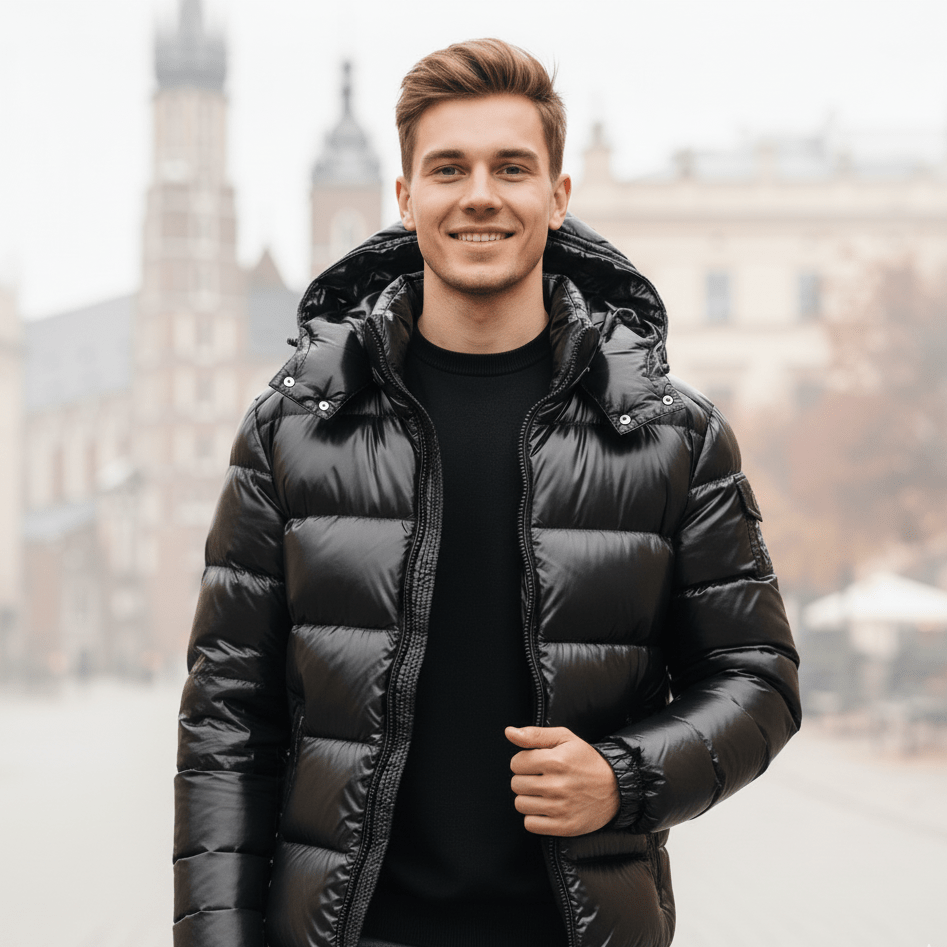 Kurtka Męska Pikowana | Slim Fit na Zimę z Ociepleniem - Arkadya Outlet - Jackets