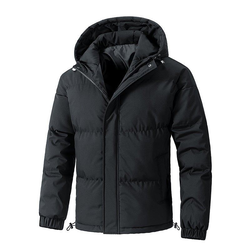 Kurtka Męska | Pikowana z kapturem i luźnym krojem zimowym - Arkadya Outlet - Jackets