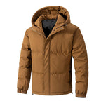 Kurtka Męska | Pikowana z kapturem i luźnym krojem zimowym - Arkadya Outlet - Jackets