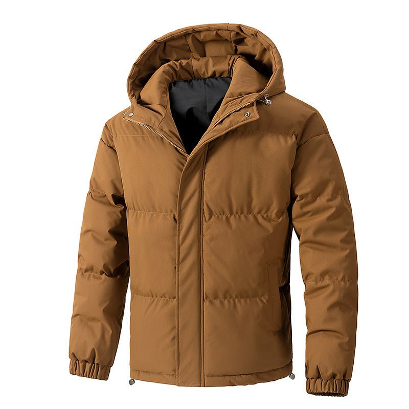Kurtka Męska | Pikowana z kapturem i luźnym krojem zimowym - Arkadya Outlet - Jackets