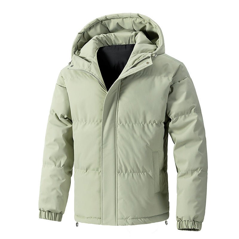 Kurtka Męska | Pikowana z kapturem i luźnym krojem zimowym - Arkadya Outlet - Jackets