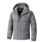 Kurtka Męska | Pikowana z kapturem i luźnym krojem zimowym - Arkadya Outlet - Jackets