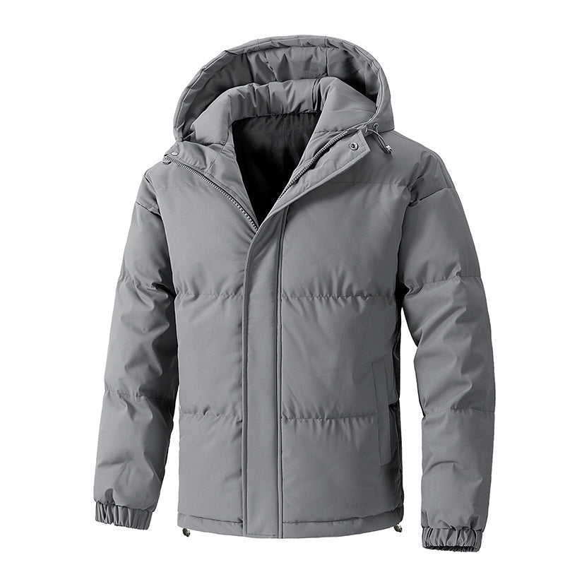 Kurtka Męska | Pikowana z kapturem i luźnym krojem zimowym - Arkadya Outlet - Jackets